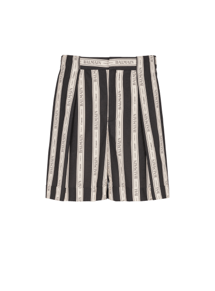Jacquard pleated shorts
