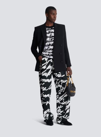 Pleated trousers with "Love Letter" print