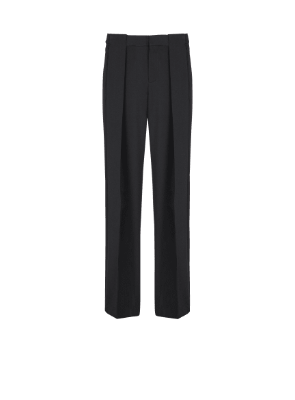 Pleated grain de poudre trousers