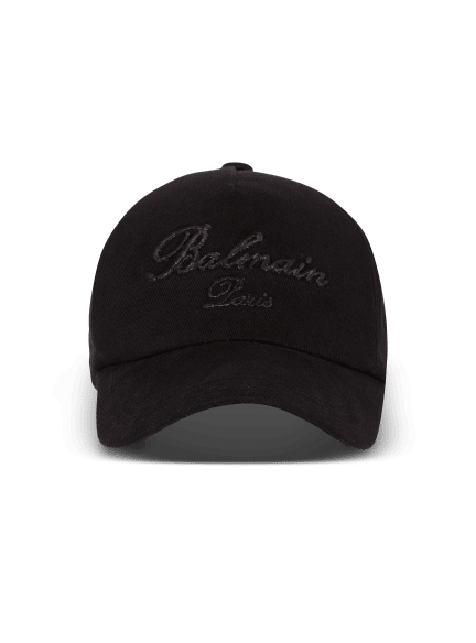 Cotton baseball cap with Balmain Signature embroidery