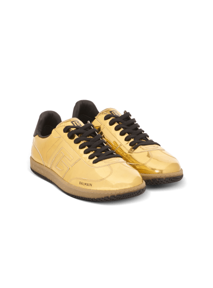 Balmain Swan trainers in mirror-effect leather
