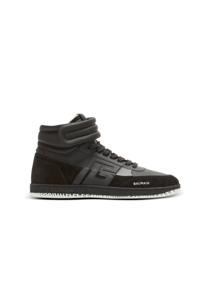 Mittelhohe Sneakers Balmain Swan aus Kalbsleder und Wildleder