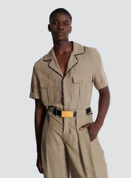 Leather belt with safety pin