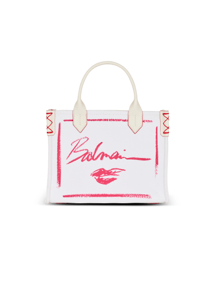 Small B-Army tote bag with Balmain Lipstick print
