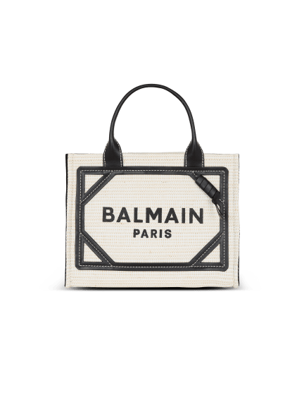 Small raffia B-Army tote bag