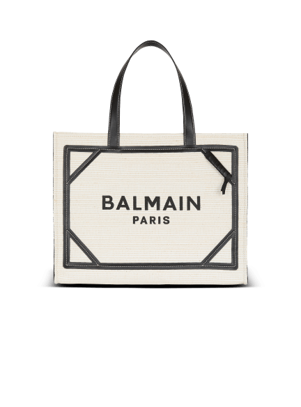 Medium raffia B-Army tote bag