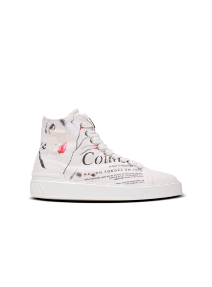 B-Court high-top trainers with Balmain Beauty print