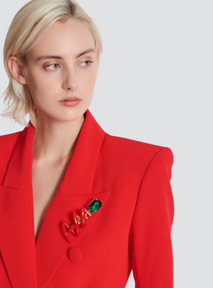 Brass Drawing Lipstick brooch