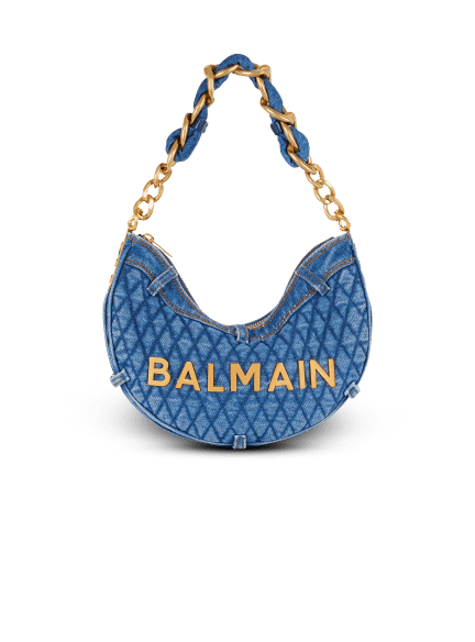1945 Soft Moon bag in diamond-quilted denim