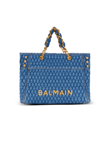 1945 Soft tote bag in diamond-quilted denim