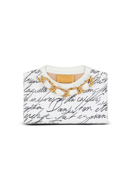 Crewneck zipped pouch-Love Letter lambskin