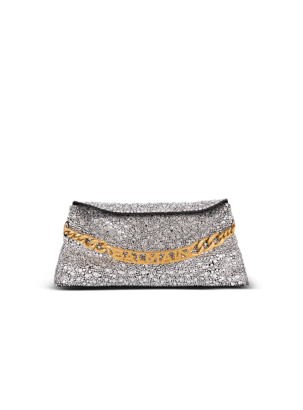 1945 Soft suede and rhinestone clutch