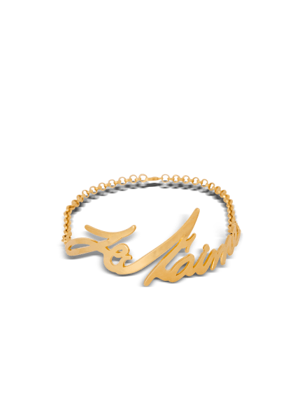 Je t’aime choker-brass
