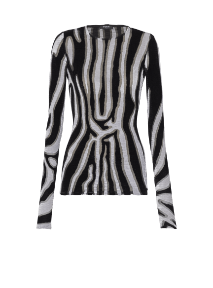 Zebra-print velvet bodycon top