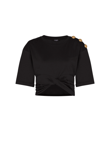 Cropped tie T-shirt