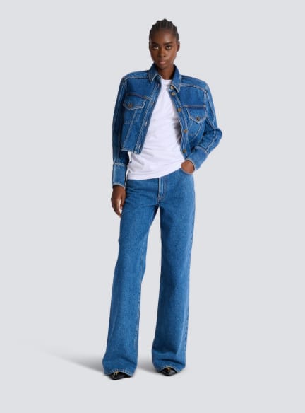 Short-sleeved draped jersey T-shirt