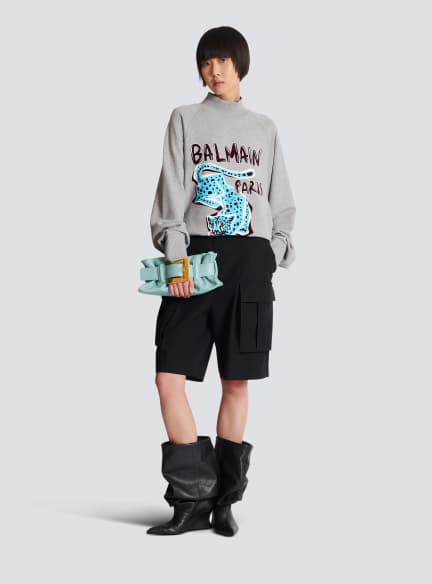 Printed fleece sweatshirt