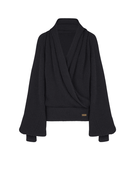 Oversized knit hoodie