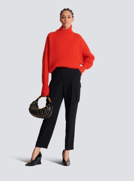 Mohair knit jumper with collar detail