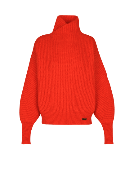 Mohair knit jumper with collar detail
