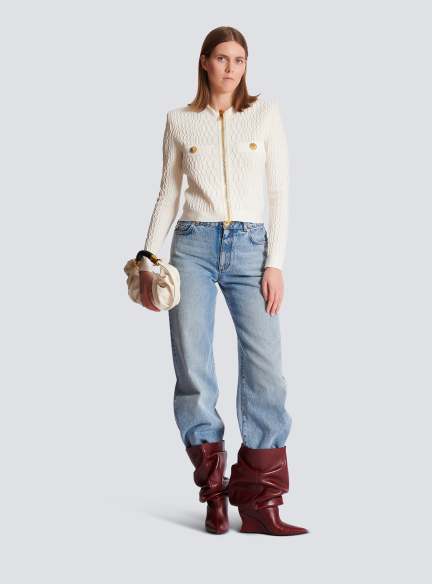 Crocodile knit jacket