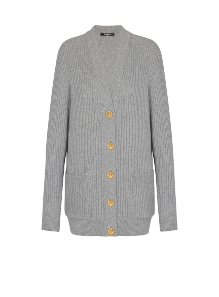 Buttoned cashmere cardigan