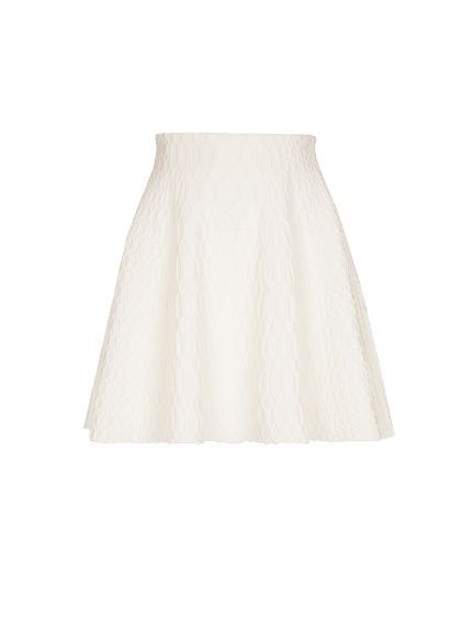 Flared crocodile-knit skirt