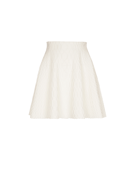 Flared crocodile-knit skirt