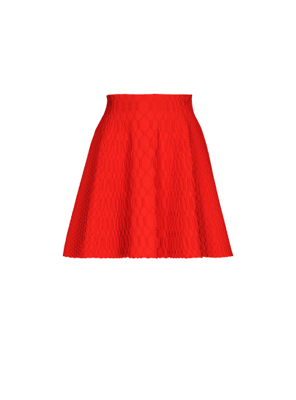 Flared crocodile-knit skirt
