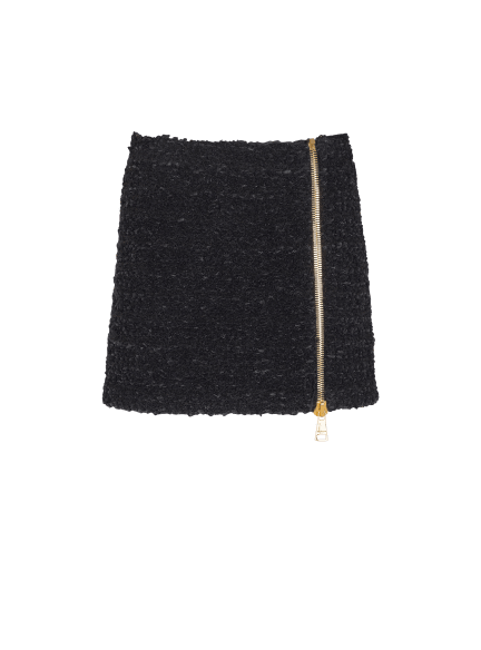 Short zipped tweed skirt