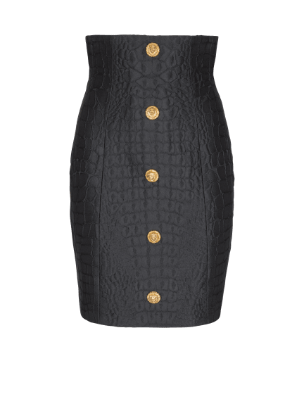 Crocodile-look pencil skirt
