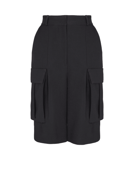 Bermuda shorts in grain de poudre wool