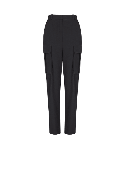 Cargo pants in grain de poudre wool