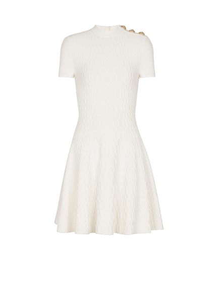 Flared crocodile-knit dress