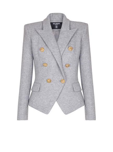 Cotton knit 6-button jacket
