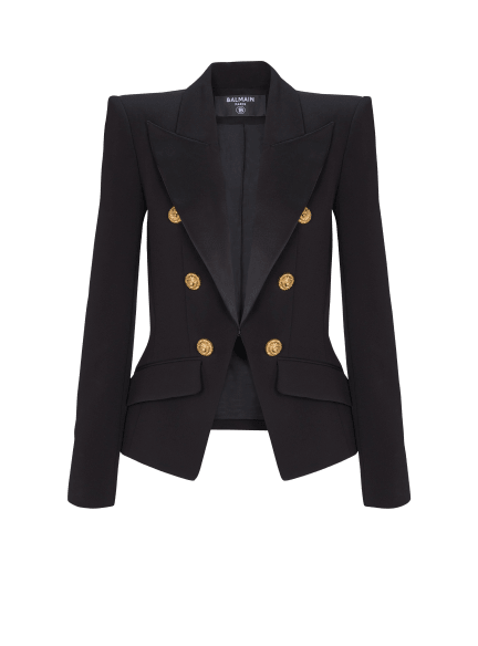 6-button jacket in crocodile jacquard