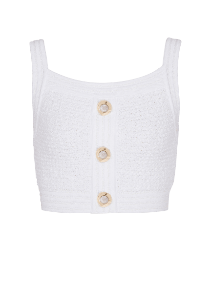 Straps Light Tweed Top