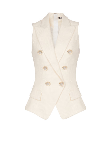 6 Btn Fitted Natte Tailored Top