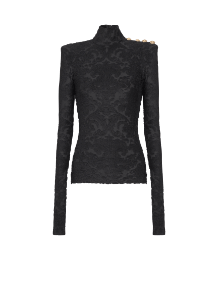 Baroque pattern long-sleeved top