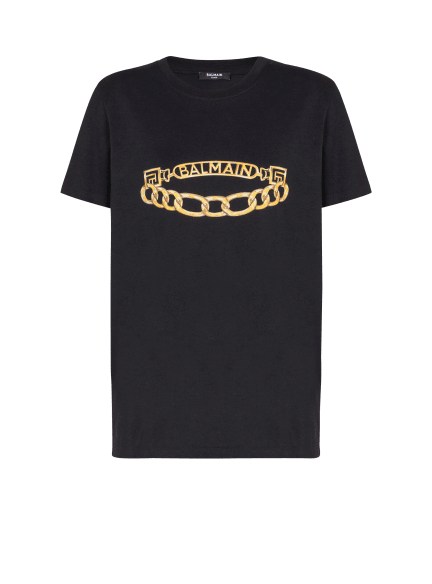 Short-sleeved Balmain Chain print T-shirt