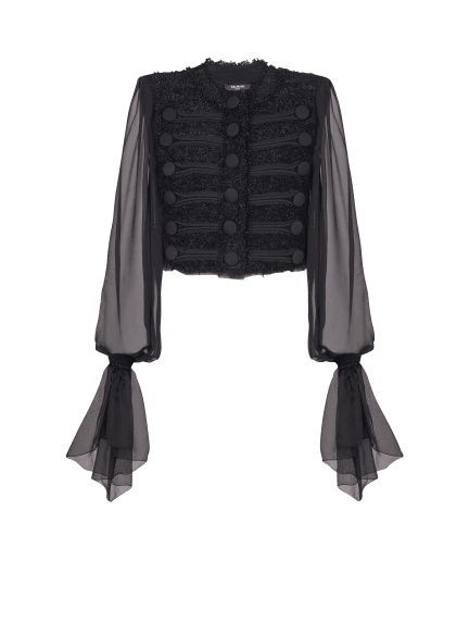 Jacke aus Tweed und Musselin 