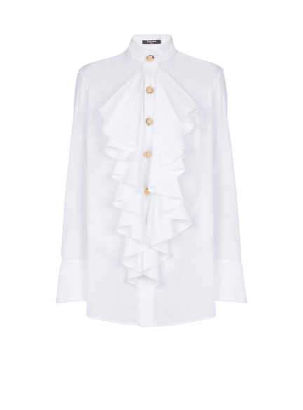 Ruffled poplin shirt