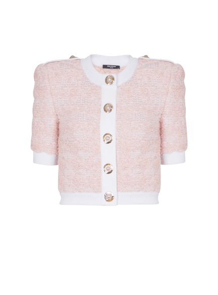 Short-sleeved knit cardigan