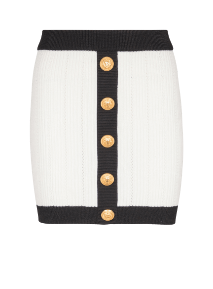 Buttoned Knit Short Skirt
