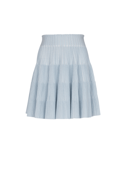 A-line textured knit skirt