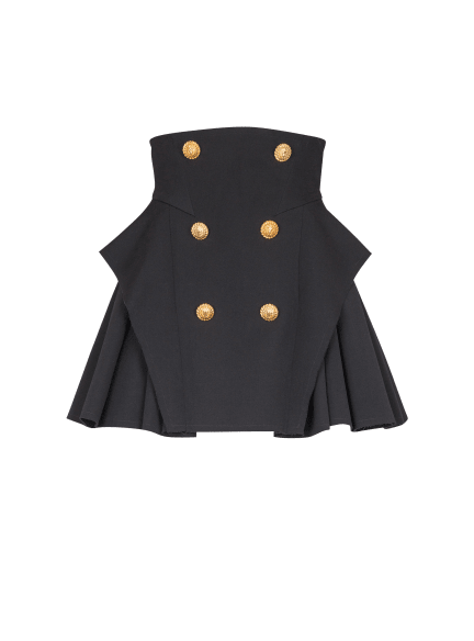 High-waisted grain de poudre skirt