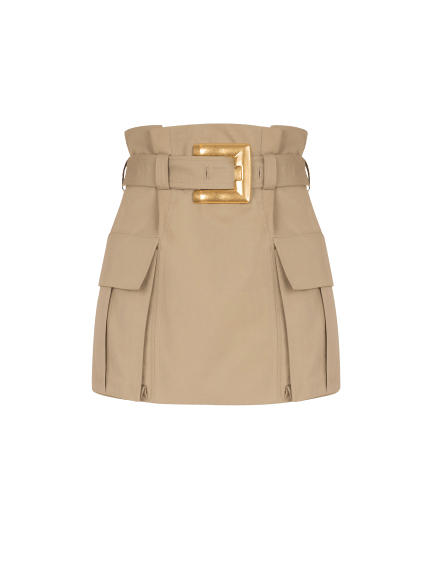 High-waisted gabardine skirt