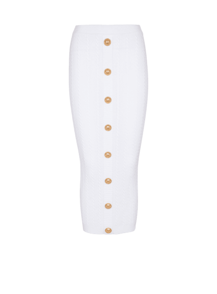 Cable-knit midi skirt