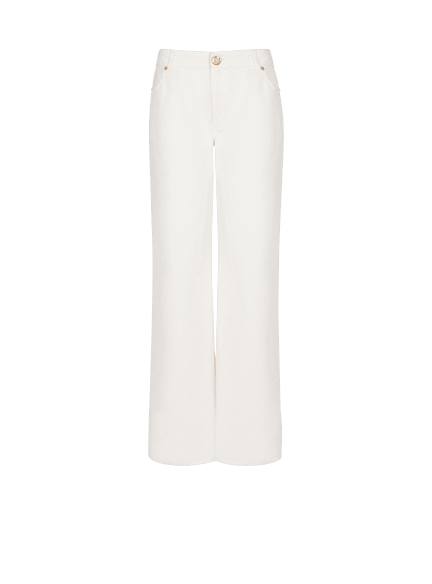 Plain denim straight-fit jeans