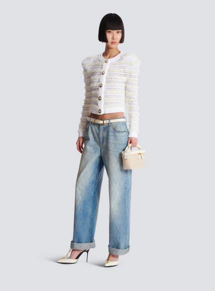Diamond denim straight-fit jeans